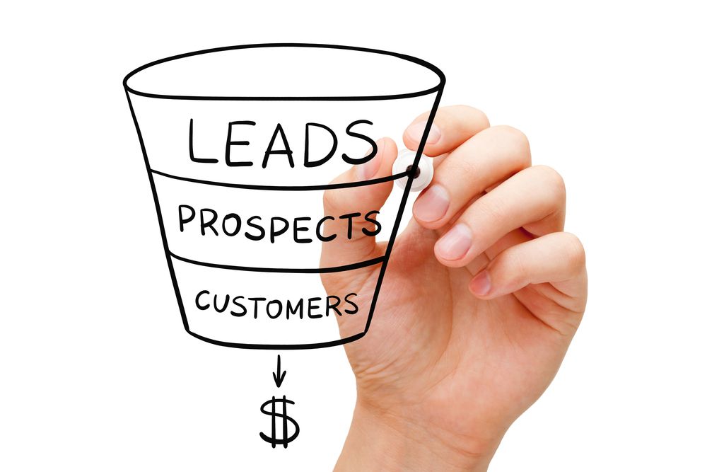 Hand-drawing-sales-funnel-business-concept-with-black-marker-on-transparent-glass-board