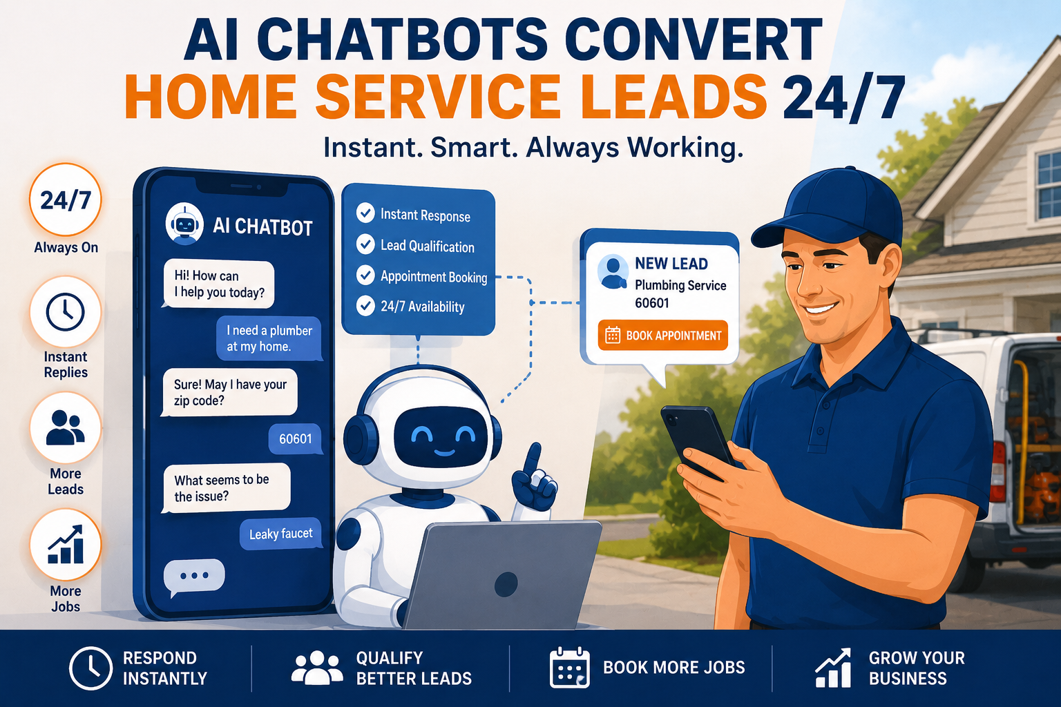 How AI Chatbots Can Convert Home Service Leads 24/7