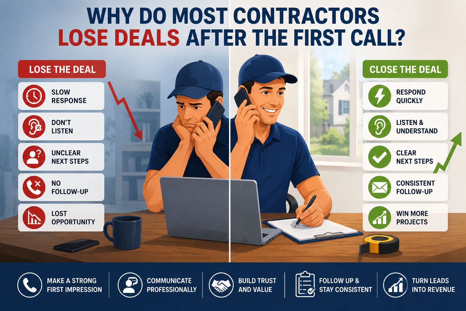 Why Do Most Contractors Lose Deals After the First Call?